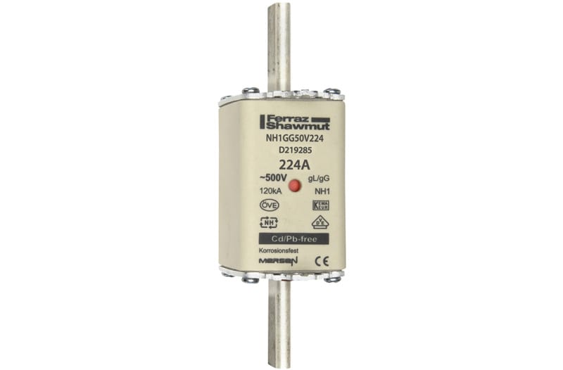 MERSEN - NH-Sicherung gG Gr.1 500VAC/250VDC 224A mit spannungsführenden Grifflaschen DKM