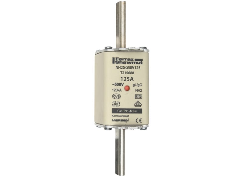 MERSEN - NH-Sicherung gG Gr.2 500VAC/250VDC 125A mit spannungsführenden Grifflaschen DKM