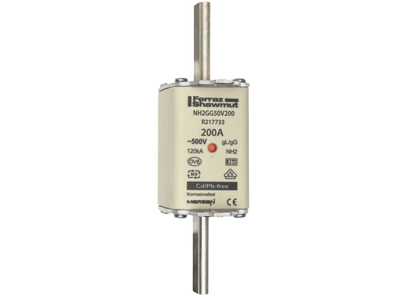 MERSEN - NH-Sicherung gG Gr.2 500VAC/250VDC 200A mit spannungsführenden Grifflaschen DKM
