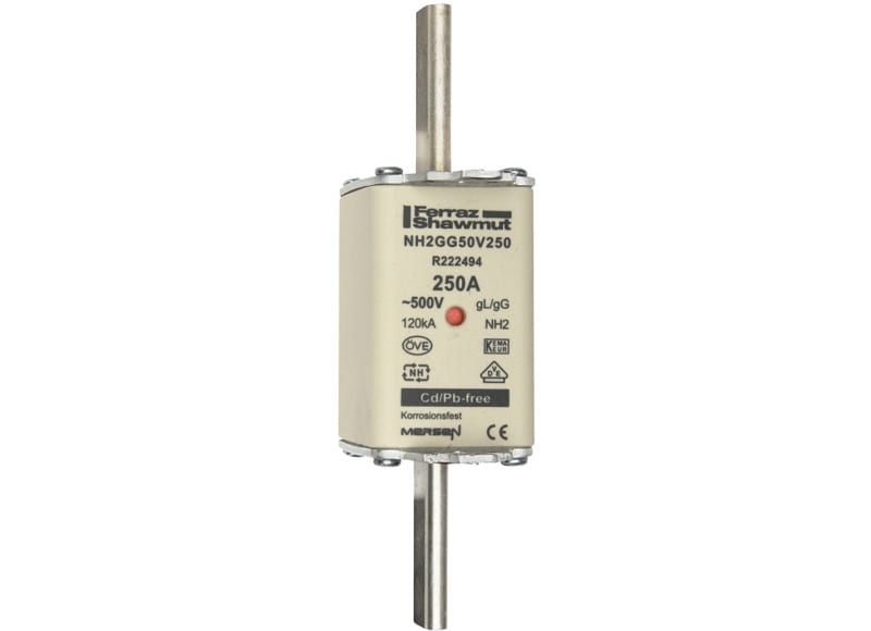 MERSEN - NH-Sicherung gG Gr.2 500VAC/250VDC 250A mit spannungsführenden Grifflaschen DKM