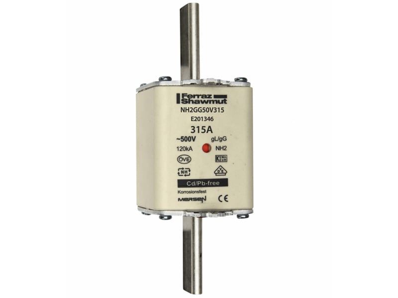 MERSEN - NH-Sicherung gG Gr.2 500VAC/250VDC 315A mit spannungsführenden Grifflaschen DKM