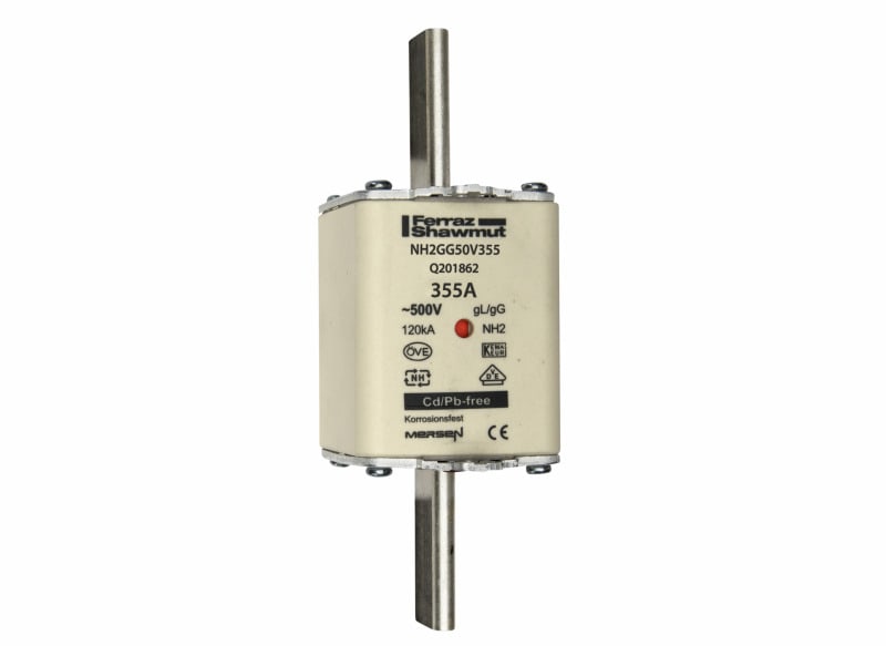MERSEN - NH-Sicherung gG Gr.2 500VAC/250VDC 355A mit spannungsführenden Grifflaschen DKM