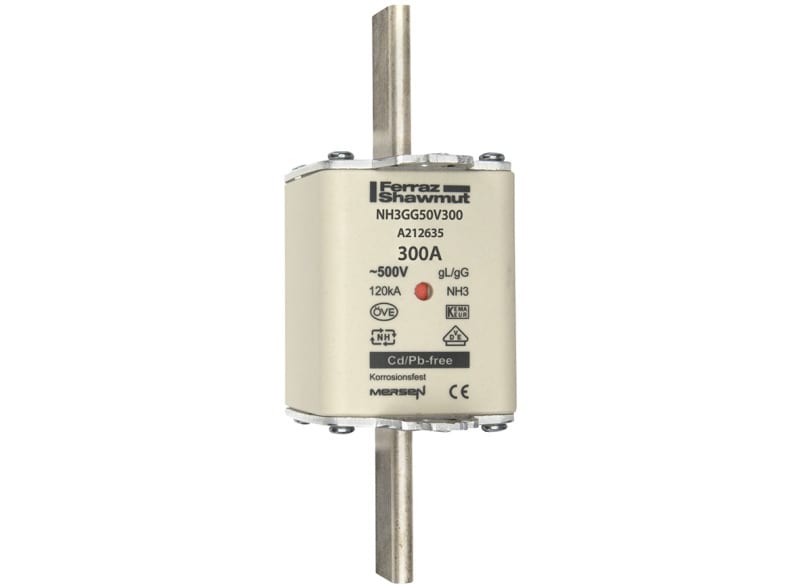 MERSEN - NH-Sicherung gG Gr.3 500VAC/250VDC 300A mit spannungsführenden Grifflaschen DKM