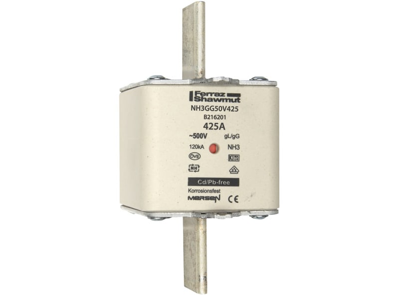 MERSEN - NH-Sicherung gG Gr.3 500VAC/250VDC 425A mit spannungsführenden Grifflaschen DKM