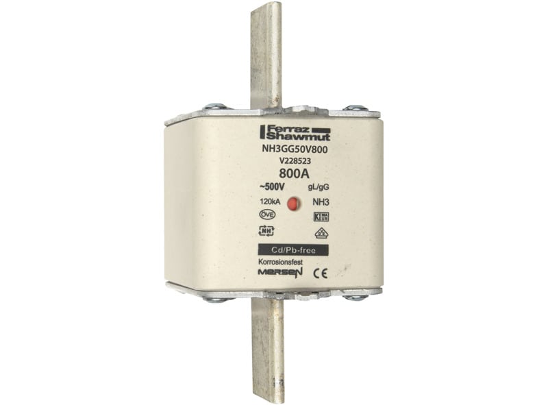 MERSEN - NH-Sicherung gG Gr.3 500VAC/250VDC 800A mit spannungsführenden Grifflaschen DKM