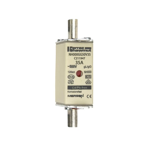 MERSEN - NH-Sicherung gG Gr.000 500VAC/250VDC 35A mit spannungsführenden Grifflaschen DKM