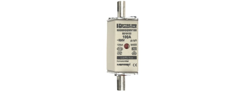 MERSEN - NH-Sicherung gG Gr.000 500VAC/250VDC 100A m spannungsführenden Grifflaschen DKM