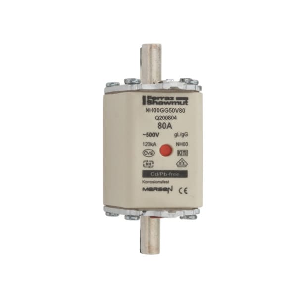 MERSEN - NH-Sicherung gG Gr.00 500VAC/250VDC 25A mit spannungsführenden Grifflaschen DKM