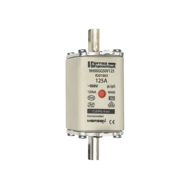 MERSEN - NH-Sicherung gG Gr.00 500VAC/250VDC 125A mit spannungsführenden Grifflaschen DKM