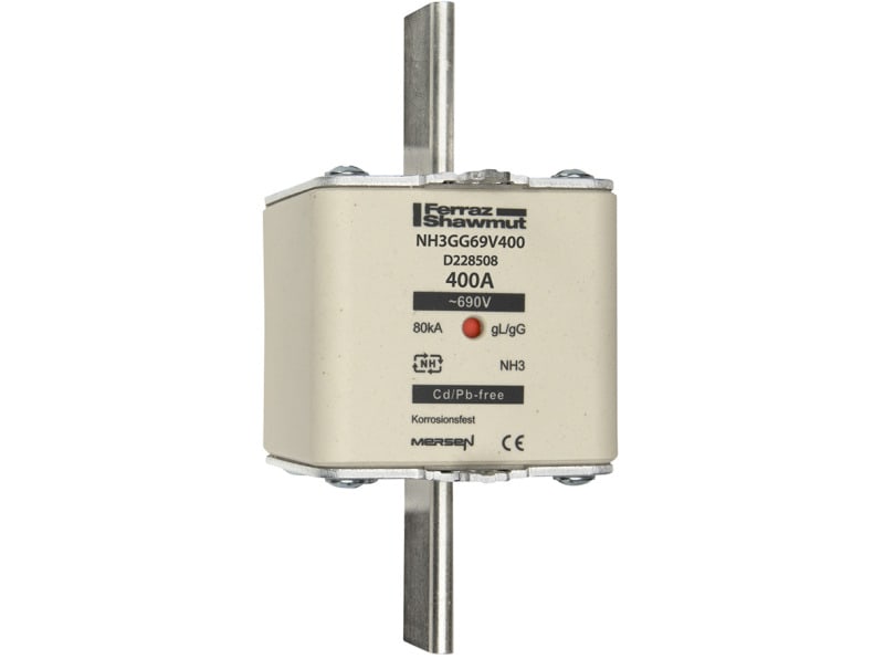 MERSEN - NH-Sicherung gG Gr.3 690VAC/250VDC 400A mit spannungsführenden Grifflaschen DKM