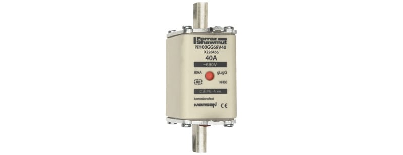 MERSEN - NH-Sicherung gG Gr.00 690VAC/250VDC 40A mit spannungsführenden Grifflaschen DKM