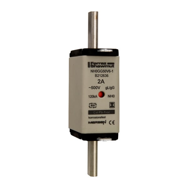 MERSEN - NH-Sicherung gG Gr.0 500VAC/250VDC 6A mit spannungsfreien Grifflaschen DKM