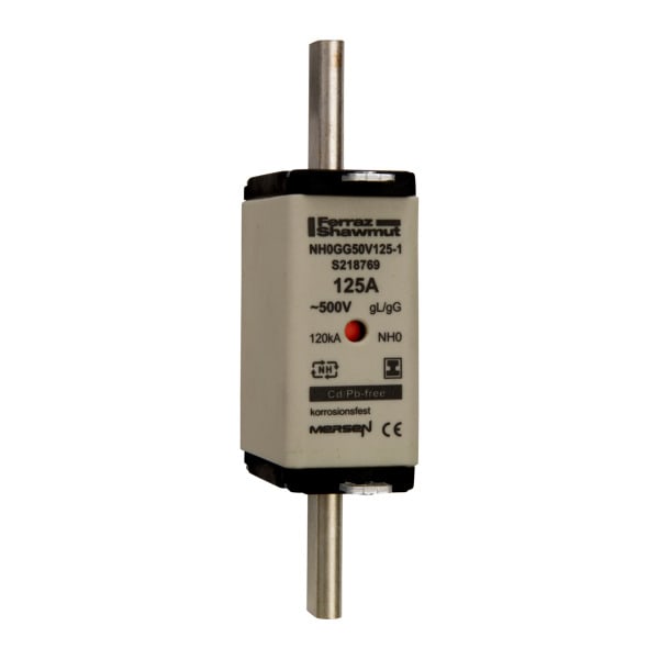 MERSEN - NH-Sicherung gG Gr.0 500VAC/250VDC 125A mit spannungsfreien Grifflaschen DKM