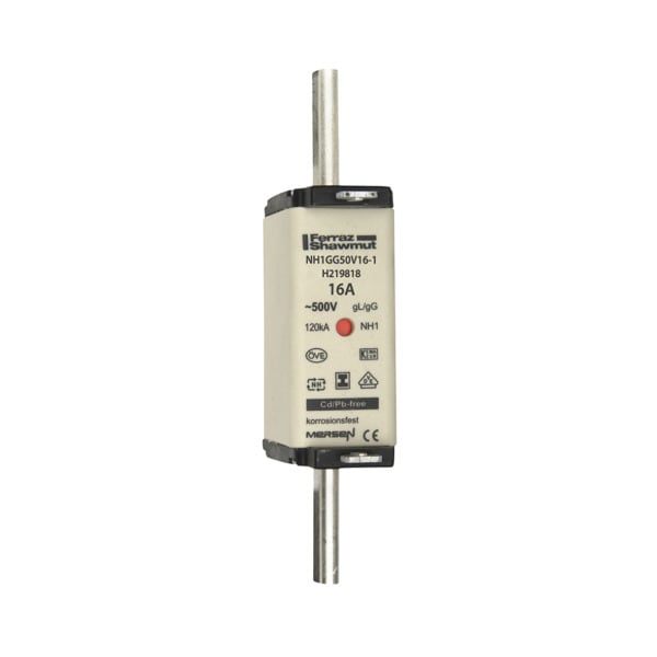 MERSEN - NH-Sicherung gG Gr.1 500VAC/250VDC 16A mit spannungsfreien Grifflaschen DKM