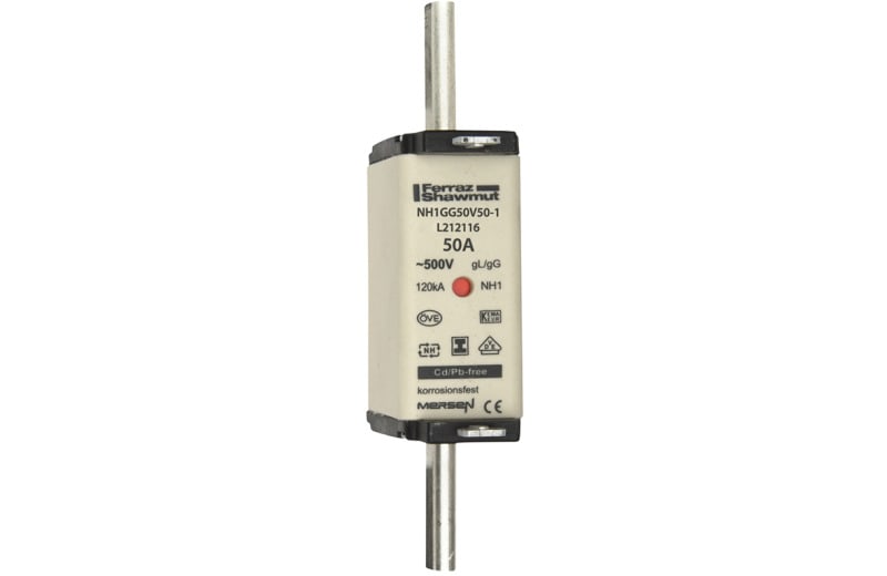 MERSEN - NH-Sicherung gG Gr.1 500VAC/250VDC 50A mit spannungsfreien Grifflaschen DKM