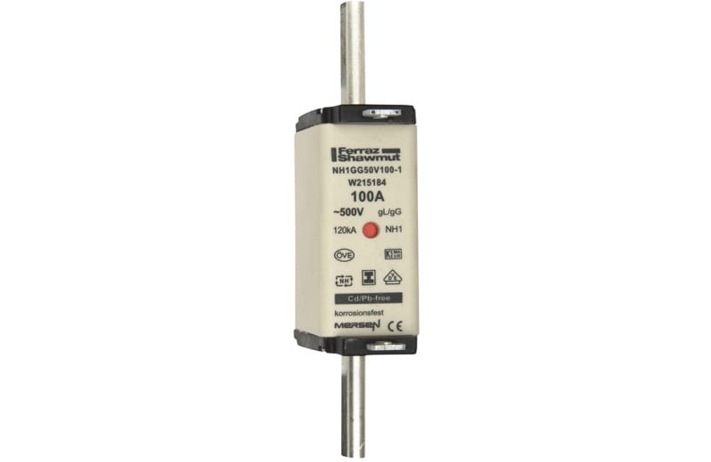MERSEN - NH-Sicherung gG Gr.1 500VAC/250VDC 100A mit spannungsfreien Grifflaschen DKM