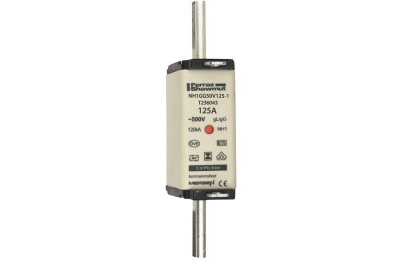 MERSEN - NH-Sicherung gG Gr.1 500VAC/250VDC 125A mit spannungsfreien Grifflaschen DKM