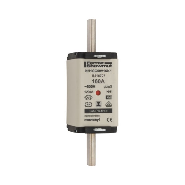 MERSEN - NH-Sicherung gG Gr.1 500VAC/250VDC 160A mit spannungsfreien Grifflaschen DKM