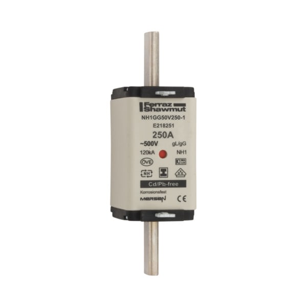 MERSEN - NH-Sicherung gG Gr.1 500VAC/250VDC 250A mit spannungsfreien Grifflaschen DKM