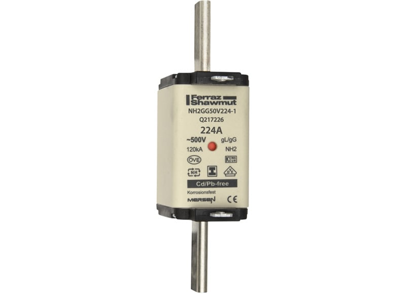 MERSEN - NH-Sicherung gG Gr.2 500VAC/250VDC 224A mit spannungsfreien Grifflaschen DKM