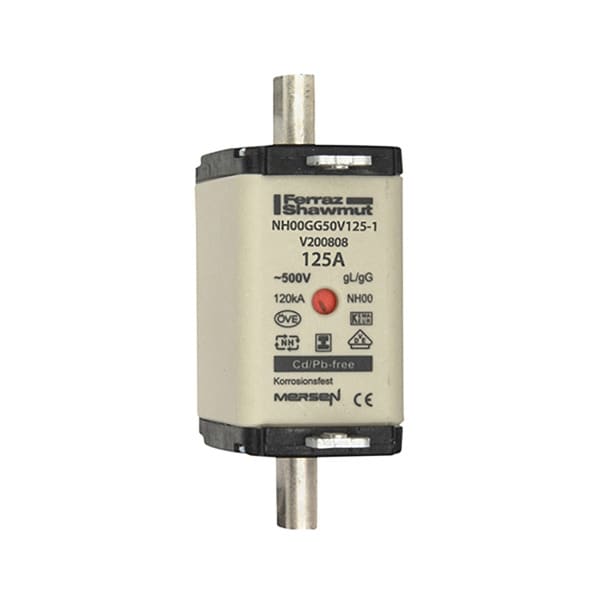 MERSEN - NH-Sicherung gG Gr.00 500VAC/250VDC 125A mit spannungsfreien Grifflaschen DKM