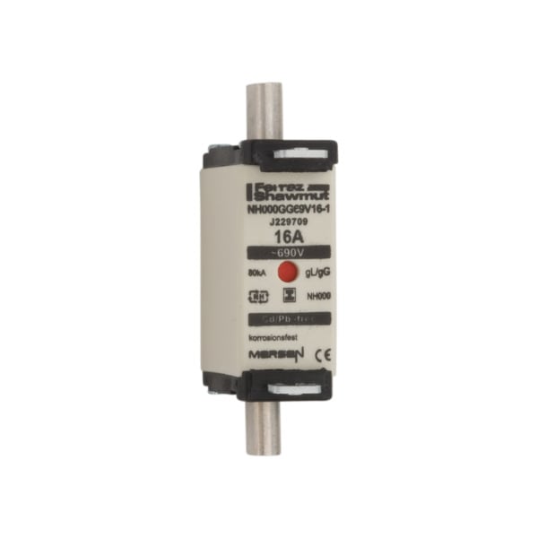 MERSEN - NH-Sicherung gG Gr.000 690VAC/250VDC 16A mit spannungsfreien Grifflaschen DKM