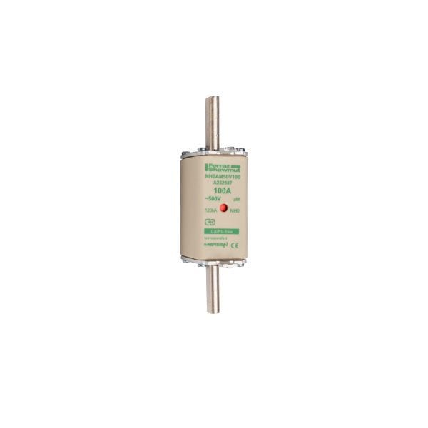 MERSEN - NH-Sicherung aM Gr.0 500VAC 100A mit spannungsführenden Grifflaschen DKM