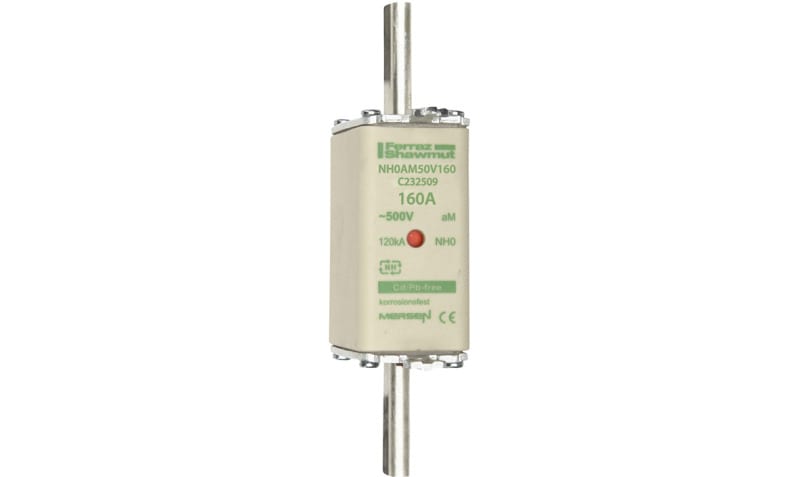 MERSEN - NH-Sicherung aM Gr.0 500VAC 160A mit spannungsführenden Grifflaschen DKM
