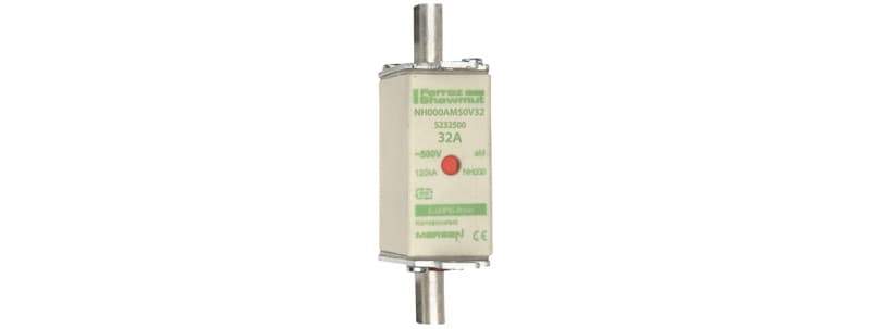 MERSEN - NH-Sicherung aM Gr.000 500VAC 32A mit spannungsführenden Grifflaschen DKM