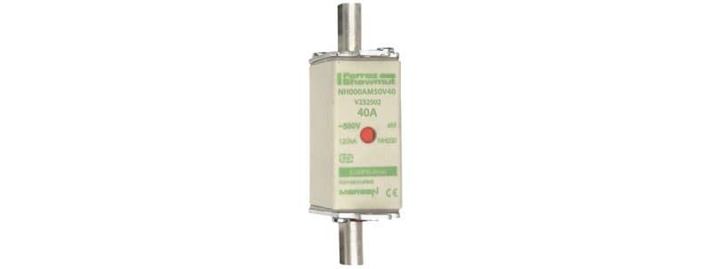 MERSEN - NH-Sicherung aM Gr.000 500VAC 40A mit spannungsführenden Grifflaschen DKM