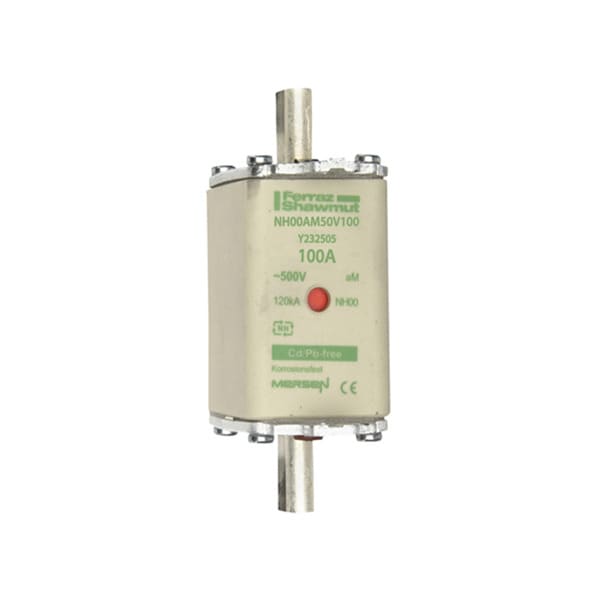 MERSEN - NH-Sicherung aM Gr.00 500VAC 100A mit spannungsführenden Grifflaschen DKM