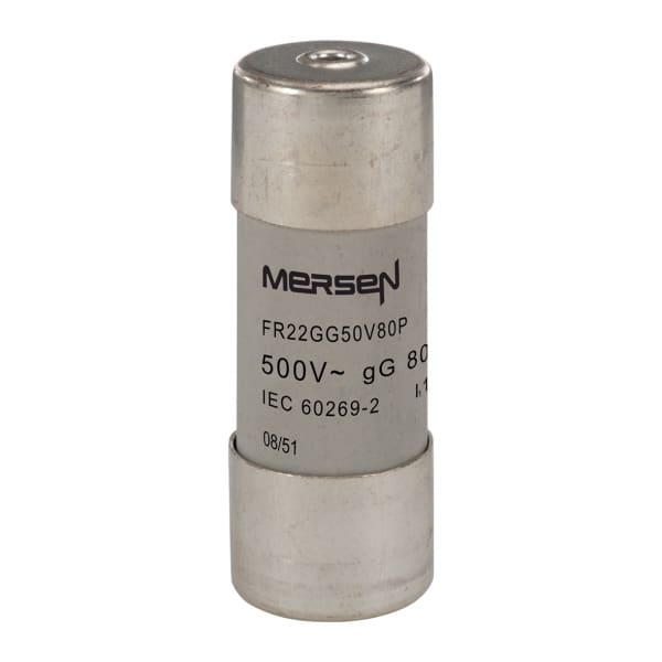 MERSEN - Sicherung zylindrisch gG Gr.22x58 500VAC/250VDC 80A mit Schlagbolzen