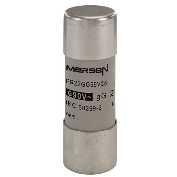 MERSEN - Sicherung zylindrisch gG Gr.22x58 690VAC/250VDC 25A ohne Kennmelder