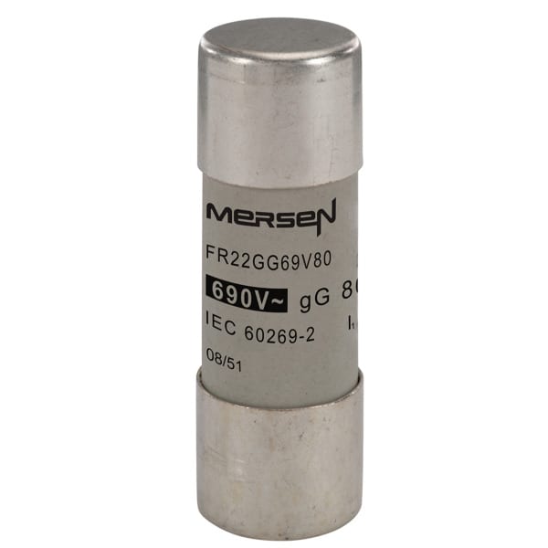 MERSEN - Sicherung zylindrisch gG Gr.22x58 690VAC/250VDC 80A ohne Kennmelder