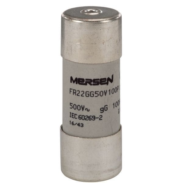 MERSEN - Sicherung zylindrisch gG Gr.22x58 500VAC/250VDC 100A mit Schlagbolzen