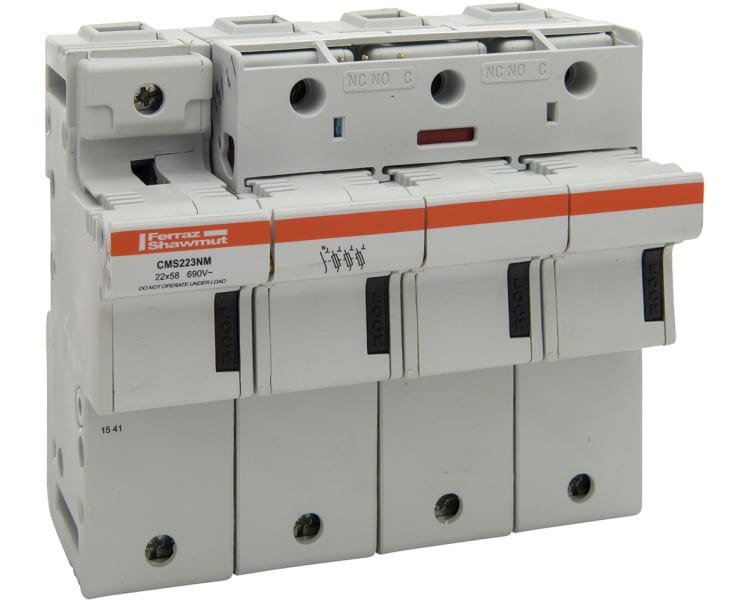 MERSEN - Modulostar Sicherungshalter Gr.22x58 690VAC/690VDC 125A 3+N-p., mit SIÜW und MS