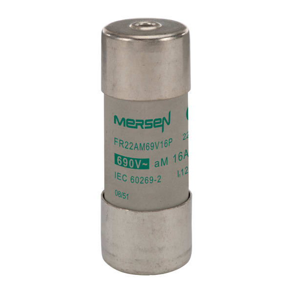MERSEN - Sicherung zylindrisch aM Gr.22x58 690VAC 16A mit Schlagbolzen