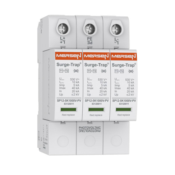 MERSEN - PV-Überspannungsableiter Typ 1+2 5kA 1000VDC 1+ 1- 3-polig 3TE steckbar