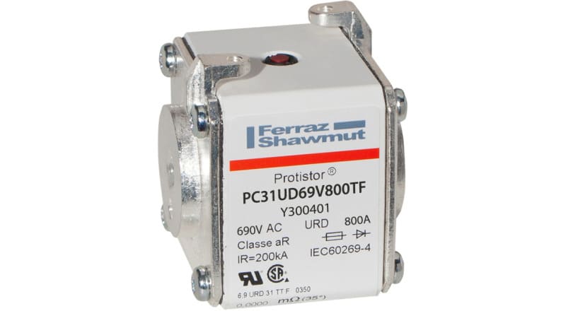 MERSEN - Protistor Sicherung aR Gr.31 690VAC 800A Typ TTF M8 Anschluss mit Schlagbolzen