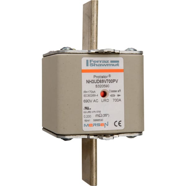 MERSEN - NH-Sicherung aR Gr.3 690VAC 700A m. spannungsführenden Grifflaschen DKM