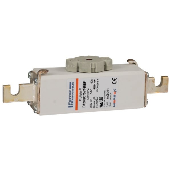 MERSEN - Protistor Sicherung gR Gr.120 750VDC 160A EF Kontaktmesser und Schlagbolzen