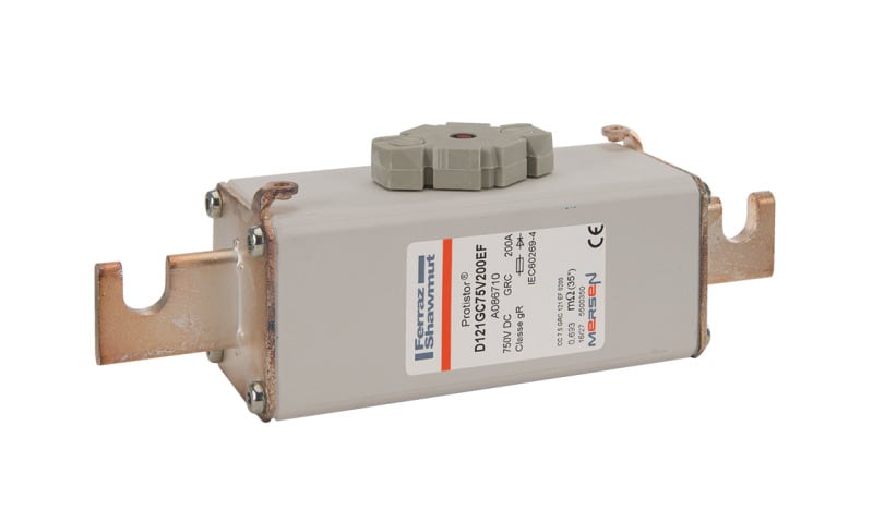 MERSEN - Protistor Sicherung gR Gr.121 750VDC 250A EF Kontaktmesser und Schlagbolzen