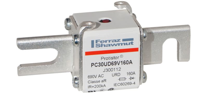MERSEN - Protistor Sicherung aR Gr.30 690VAC 160A DIN80 Kontaktmesser und Schlagbolzen