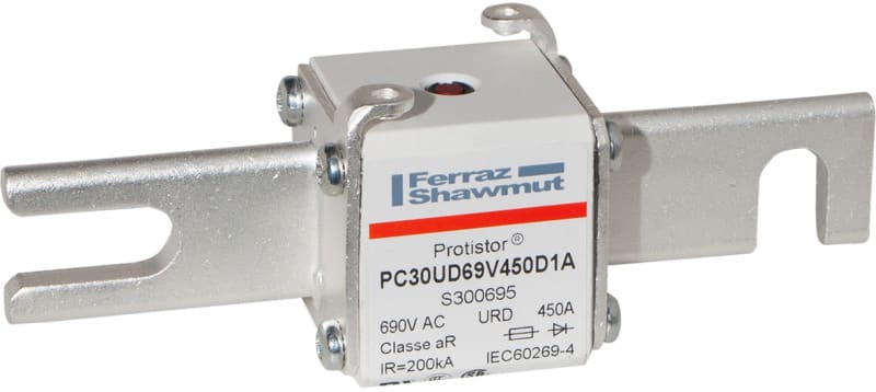 MERSEN - Protistor Sicherung aR Gr.30 690VAC 450A DIN110 Kontaktmesser und Schlagbolzen