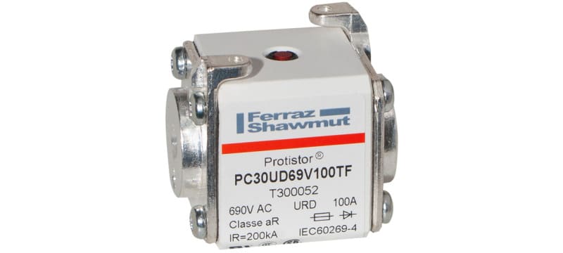 MERSEN - Protistor Sicherung aR Gr.30 690VAC 100A TTF Anschluss M8 und Schlagbolzen