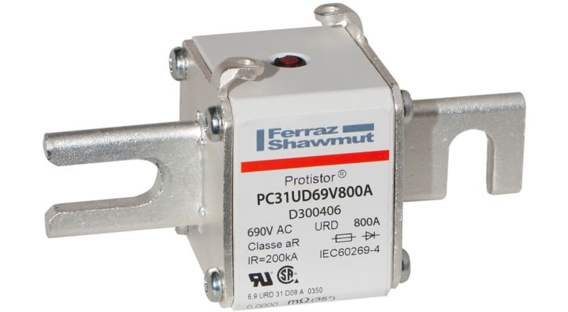 MERSEN - Protistor Sicherung aR Gr.31 690VAC 800A DIN80 Kontaktmesser und Schlagbolzen