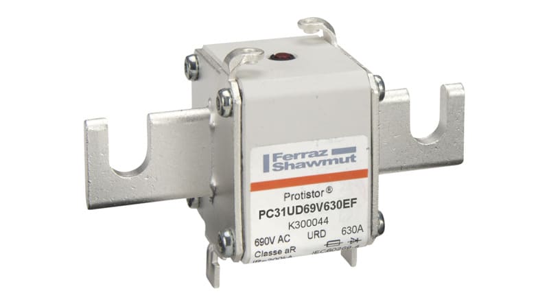 MERSEN - Protistor Sicherung aR Gr.31 690VAC 630A EF Kontaktmesser und Schlagbolzen