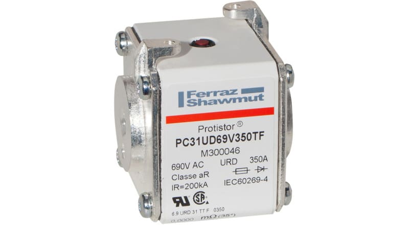 MERSEN - Protistor Sicherung aR Gr.31 690VAC 350A TTF Anschluss M8 und Schlagbolzen