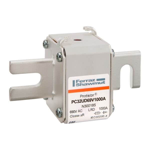 MERSEN - Protistor Sicherung aR Gr.32 690VAC 1000A DIN80 Kontaktmesser und Schlagbolzen