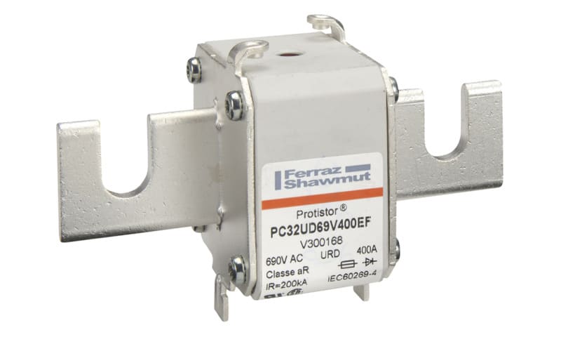 MERSEN - Protistor Sicherung aR Gr.32 690VAC 400A EF Kontaktmesser und Schlagbolzen